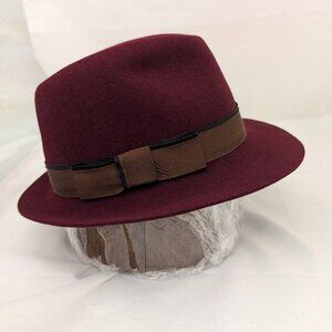 Maroon Christys' Woman's Fedora Trilby Handmade in UK - Size 57 (fits 56)